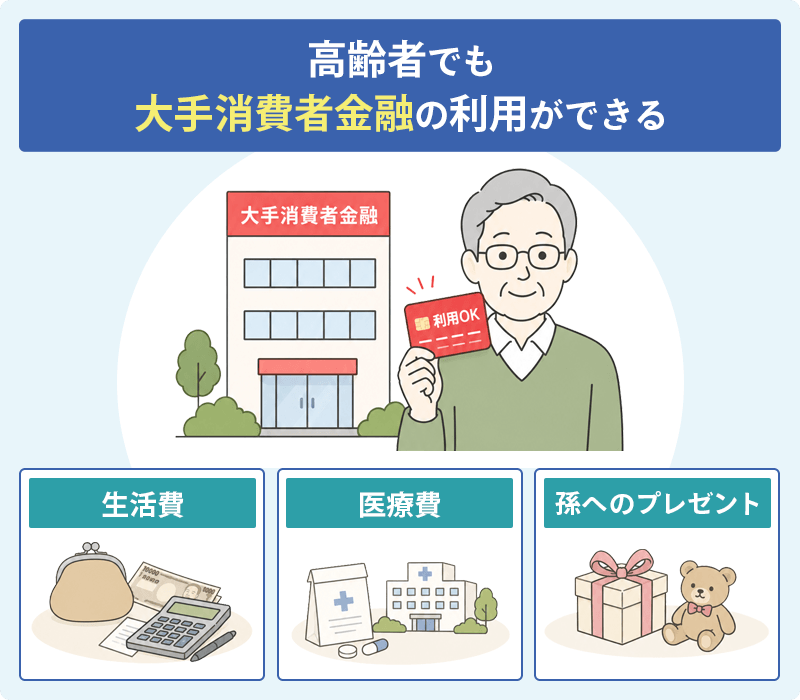 高齢者でも大手消費者金融を利用できる画像