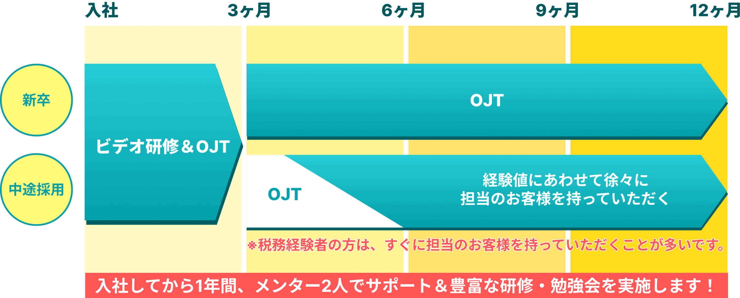入社してから1年目のスケジュール